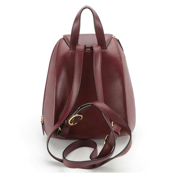 Cartier Bordeaux Leather Backpack – Gold-Tone Hardware – Made in Spain - Picture 3 of 7